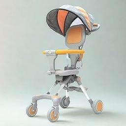 MLED Premium Sit Baby Stroller/Pram for Kids, Foldable carriage for 0 to 5 year old with canopy/Reversible Handlebar/360 Degree Rotating wheel/Easy Adjustable Seat/Baby seating stroller, with spacious bag inside ,Carry on plane-3