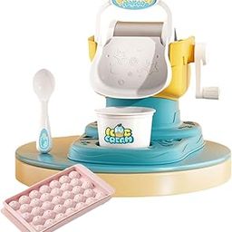 CALANDIS™ Ice Cream Maker for Kid Manual Edible Ice Toy Set for Children Birthday Gift Blue | Ice Cream Makers | Small Kitchen Appliances | Kitchen, Dining & Bar-49
