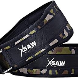 XSAW 4 Inches Unisex Weightlifting Gym Belt for Fitness Workout | PU-Foam Padded Comfort with SS Buckle | Lightweight Contoured Design | Hook & Loop Closure (L)-image-20