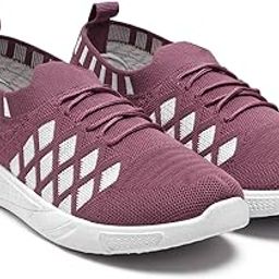 Knitted Walking Shoes with Diamond Pattern, Slip-on Style, Available in Navy Blue, Pink, Pista Green (FLY-05)-picture-32
