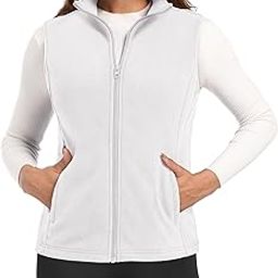 Women's Fleece Vest Outerwear Sleeveless Lightweight Zip Jackets Warm Soft Vests with Zipper Pockets-18