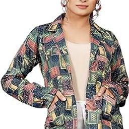 Women's Satin Jacket-Style Shrug with Shawl Collar and Pockets-image-84