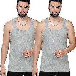 Cotton, Regular Fit, Sleeveless, Round Neck High Moisture Absorbing Combed Vest for Men (Pack of 2)-picture-32