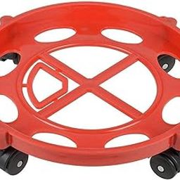 Durable Plastic Gas Cylinder Trolley with Wheels Gas Trolly Lpg Cylinder Stand for Home and Kitchen -Red, 2 Piece (Plastic-1 Pc, Red)-picture-32