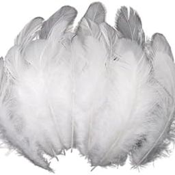 MH HILLS MH HILLS Natural Dyed Feathers 100 pcs Size 3-4 Inch Approx for Dream Catcher Art and Crafts Wedding Home Party Decorations and Jewelry Making (White)-22