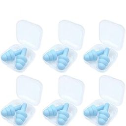 Earplug Ear Plugs, Noise Reduction Ear Plug for Sleeping, 6 Pair Reusable Silicone Sound Blocking Earplugs for Sleep Work Concert Swimmer, Ear Protection Swimming Ear Plugs for Adults Kids-12