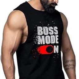 Sleeveless Gym Vest for Men Black-image-87