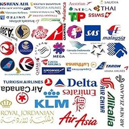 Airlines Logo Themed Vinyl Stickers (5-8 cm) – Durable, Waterproof, and Perfect for Laptops, Luggage, Water Bottles, and More – Aviation Lover's Decorative Set (Pack of 50)-image-29