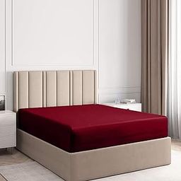 Lukzer King Size Waterproof Mattress Protector (78x72 Inches) – Ultra Soft Cotton Feel, Hypoallergenic, Breathable & Noiseless Bed Cover | Fitted Style for Mattress Up to 10 Inch (Maroon)-image-67