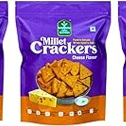 FarmGrowers Cheese Millet Crackers | Savory & Crunchy Snack | Gluten-Free, High-Fiber | 50g x 3 Packs-image-69