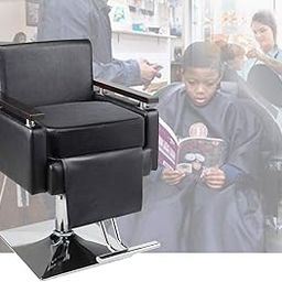 Children Leather Salon Booster Seat for Kids Child Hair Cutting, Styling Chair, Boat Driver, Barber Beauty Spa Equipment - Black-image-12