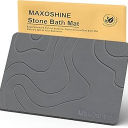 MAXOSHINE TerraDry Stone Mat for Bathroom-Highly Absorbent Diatomaceous Earth Shower Mat-Antislip Stone Bath Mat for Home Kitchen Living Room-Quick Drying Floor Mat (Dark Grey 35 X 45 cm)-image-48