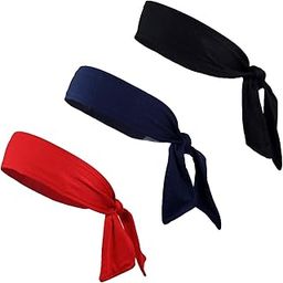 Kenz Laurenz Head Tie Headbands - Sports Headband for Running Yoga Spa Crossfit Working Out Performance Stretch Moisture Wicking Sweat Bands-image-14