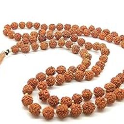 Astroghar Natural Nepali rudraksha 108 Plus 1 Beads 8 mm Power mala Rosary and Panchmukhi Rudraksha-image-90