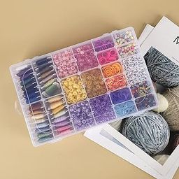 XMART INDIA Plastic 36 Grid Cells Multicolorpurpose Jewelry Organizer Rectangular Storage Box, with Adjustable Dividers, Transparent Storage Organizer Box for Jewelry Beads Earring-image-57