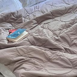 Maeri Muted Brown Soft Fibre Quilted AC Comforter | Double Bed (220 x 240 cm) Soft Fibre Filling | Lightweight & Breathable All-Season Quilt for Bedroom Use-image-99