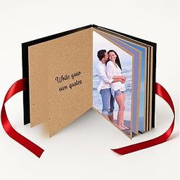 woopme Mini Scrapbook Photo Album || Personalised Photo Album Gifts For Special One 14 Pages, Kraft Paper Scrapbook (3 x 3 inch) (A picture is worth a thousand words)-image-67