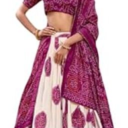Women's Patola Print Foill Work Tussar Silk Lehenga Cholii (FLOWER)-picture-43