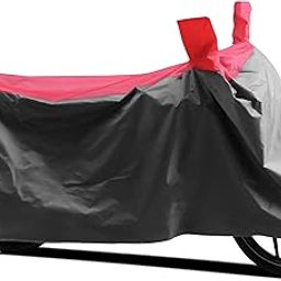 GOSHIV Premium Two Wheeler Motorcycle Body Cover Compatible for Bajaj Pulsar NS 200 Water-Resistant | Heavy Duty | Dustproof | UV Protection | Fits All Models | Grey-Red-image-42