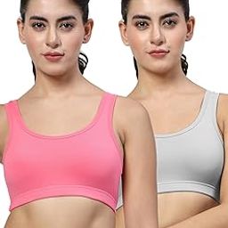 Black, Grey Seamless Non Padded Double Layered Sports Bra-image-10