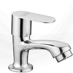 SPAZIO Opal Brass Pillar Cock | Basin Tap | Pillar Taps (Pack of 1) for Wash Basin & Bathroom, Chrome Plated Pillar Tap Faucet (Deck Mount Installation Type)-image-27