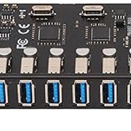 PCIE to USB 3.0 Adapter Card, 5Gbps PCI Expansion Card, with Power Supply Module, 7 USB3.0 Ports, Compatible with USB1.1/2.0, for Desktop PC-32