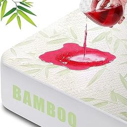 California King Waterproof Mattress Protector, Rayon Made Form Bamboo Mattress Pad Cover Classical, Soft and Smooth Mattress Protector and Mattress Cover, Mattress Pad for Better Sleep-image-11