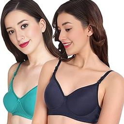 Women Everyday Non Padded Bra (Pack of 2) - Made of Pure Cotton Full Coverage Non Wired Soft Cup for T-Shirt Saree Dress Sports Garment for Daily Use Everyday-image-95