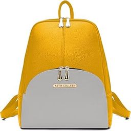 Vegan Lather Women/Girls Backpack (Moon) (Yellow-White), 20 liter-48