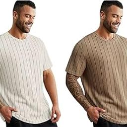 Waffle Stripe Tshirt for Men || Men's Regular fit Tshirt||Combo Pack of 2 Sports Tees-image-85