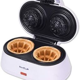 Double Waffle Bowl Maker by StarBlue - White - Make bowl shapes Belgian waffles in minutes | Best for serving ice cream and fruit | Gift ideas-picture-31