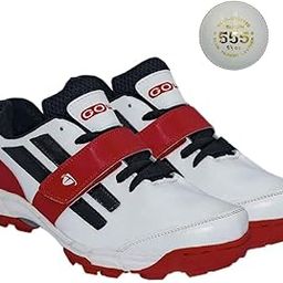 Pace White/Red Cricket Shoes Size-7 with TR-555-W Cricket Leather Ball Alum Tanned White-image-26