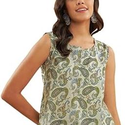 SAGE Green Paisley Print W/U TOP-image-5