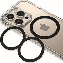 RIGGEAR for MagSafe Ring Sticker, Universal Metal Plate Adapter Ring for Phones/Cases to Work with Magnetic Accessories - Black (Pack of 2)-1