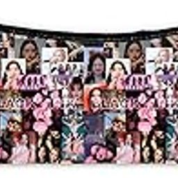 Korea Pink Black Pencil Pouch Music Band Purse for School Kid's Men Women Multicoloured-image-11