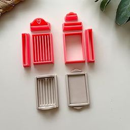 Polymer Clay Cutters | Bordered Tray Cutters | Set of 7 | Clay Cutter Set | Polymer Clay Earring Cutters | DO IT Yourself KIT | Size Mentioned in Images-image-6