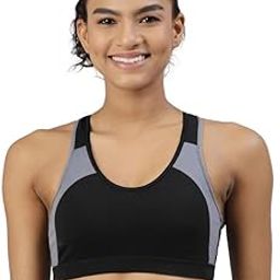 Women's Medium Impact Sports Bra with Removable Cookie pad and Racer Back Styling_Workout Bra-11