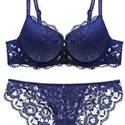 M R Shopzilla Women's Lace Lingerie Set for Honymoon,Bridal,Push-up Bra Panty Set and Swimwear Padded Front Closure Push up Lace Bra Panty Set-image-83