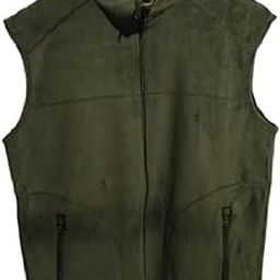 Men's Standard Length Cotton Blend Sleeveless Regular Solid Army Jacket-image-8