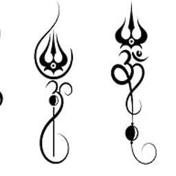 Tatmods 4 Trishul Design Black Temporary Tattoo For Men And Woman Waterproof Body Tattoo T_52 God-image-91