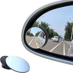 Beeway® Round Frameless 360° Rotating Adjustable HD Glass Convex Blind Spot Mirrors for Cars Trucks SUV Road Safety - Pack of 2-10