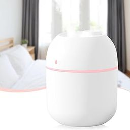 Mini Water Humidifier, Rexez 220 ml Small Portable USB Powered Cooler Mist Air Desktop Diffuser with Soft Night Light for Car Bedroom Office (White)-image-81
