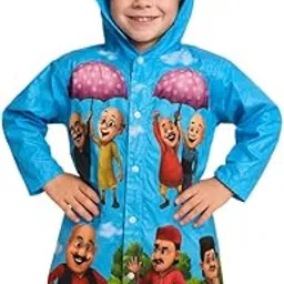 krystle Unisex kids raincoat with school bag cover (Cartoon Print) (Pack of 1) (Blue2) (Multisize)-picture-3