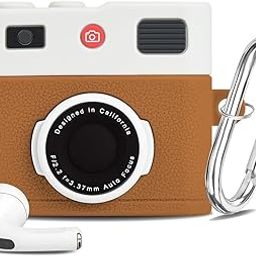 Silicone Case for Apple AirPods 4 (2024) - Cute Design with Keychain, Shockproof Protection (Brown)-picture-28