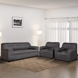 CASASTYLE Alborra 5 Seater Fabric 3+1+1 Sofa Set - (Grey Color)-image-55