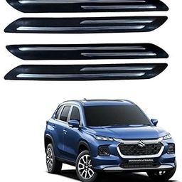 Auto Addict Bumper Protector Car Rubber Guard with Double Chrome Strip 4Pcs (Black) for Maruti Grand Vitara-27
