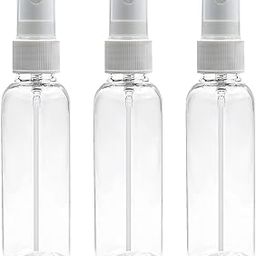 YTM Pack of 3-50ml Transparent Mini Spray Bottles | Refillable, Fine Mist, Leak-Proof | Ideal for Perfume, Essential Oils, Sanitizer & More | Travel-Friendly & Pocket-Sized, Transparent-19