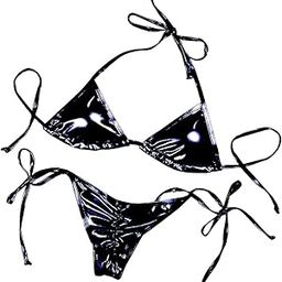 Shiny Faix Glassy Leather Love Life Bikini Set-picture-50