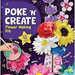 SmartCraft Art & Craft Kit - Poke Art Flower Making Kit for Kids Ages 4, 5, 6, 7, 8, 9, 10 Years Old, Create 8 Beautiful Flowers with Pot, Creative Birthday Gift for Girls & Boys, DIY Fun Activity Kit-8