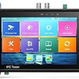 Koolertron Upgraded 7 inch IPS Touch Screen H.265 4K IPC-9800 Plus IP Camera Tester CCTV CVBS Analog Tester Built in WiFi with POE/WIFI/8G TF Card/HDMI Output/RJ45 TDR/Dual Window Test/Firmware-29